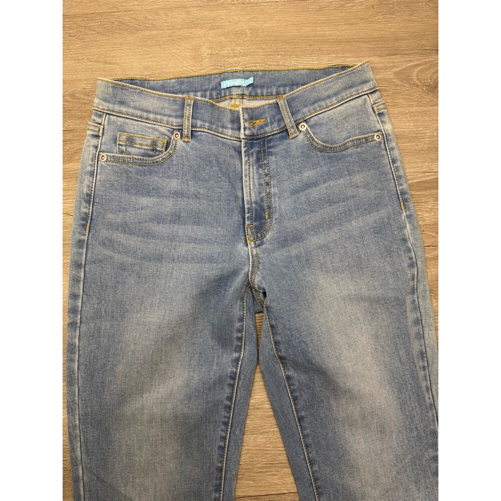 J. McLaughlin Light Wash Skinny Jeans Size 0 Stretch Mid Rise Denim - Picture 2 of 6